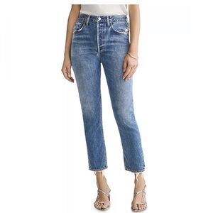 Agolde Riley High Rise Cropped Straight Jeans in Frequency NWT size 28